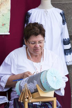 Geleneksel halk Saint Istvn ve halk ustaları ile Macaristan ekmek ilk adil. Budapeşte. Macaristan 