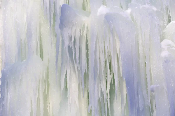 Contexto de uma cachoeira congelada de gelo — Fotografia de Stock
