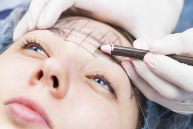 Microblading kaşlar iş akışı 