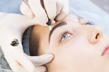 Microblading kaşlar iş akışı 