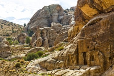 Eski rock city Petra Ürdün'de terk edilmiş.