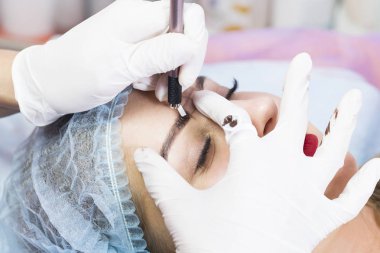 Microblading kaşlar iş akışı