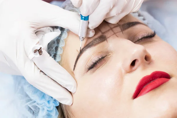 Microblading Augenbrauen Workflow — Stockfoto