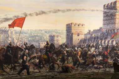 1453 İstanbul sonbaharda. Mehmet tarafından yakalanan. Panorama Müzesi 1453, Istanbul, shakiradovileİL 