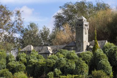 Latrun, İsrail - 23 Kasım 2017: minyatür mimari simge yapılar İsrail Açık Hava Müzesi.
