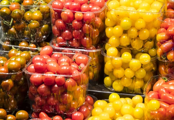 Hintergrund Der Reifen Sorten Von Kirschtomaten — Stockfoto