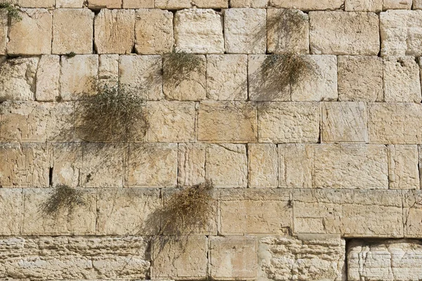 Stone blocks of the crying wall in Jerusalem