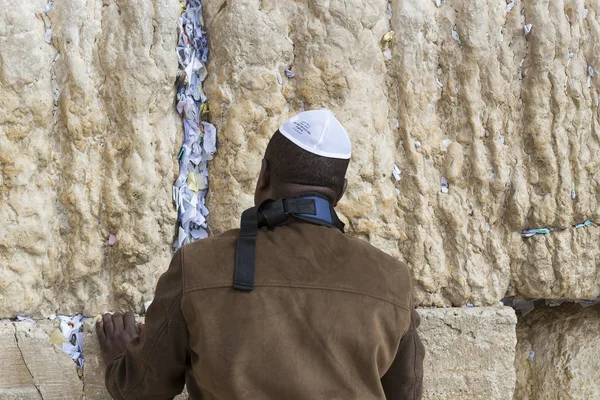 Ιερουσαλήμ Ισραήλ Νοεμβρίου 2017 Προσκυνητές Προσεύχονται Στον Τοίχο Του Κλάμα — Φωτογραφία Αρχείου