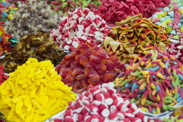 Surtido Caramelos Color Gelatinoso Como Fondo Del Producto —  Fotos de Stock