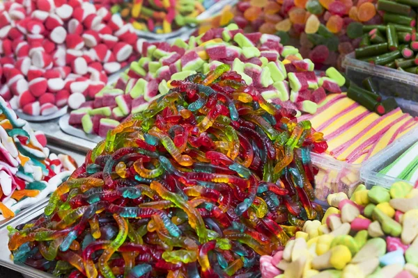 Ποικιλία Πουρές Χρωματισμένα Γλυκά Προϊόν Φόντο — Φωτογραφία Αρχείου