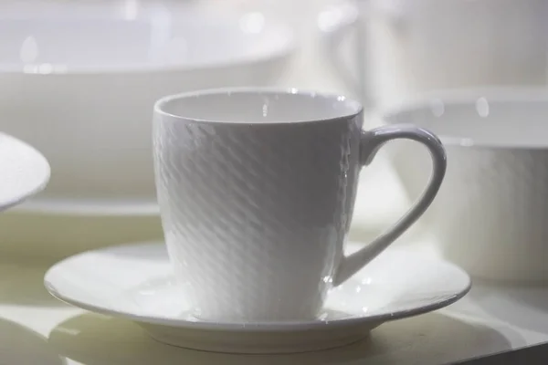 Cups Pottery Drinking Tea — Stock Photo, Image