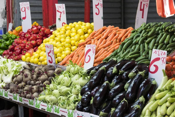 Tel Aviv Israel November 2017 Food Vegetables Fruit Drinks Oldest – stockfoto