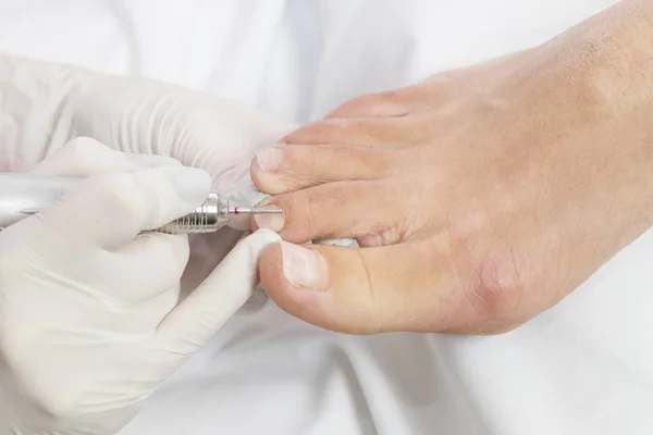 Pie Femenino Proceso Pedicura Primer Plano Salón Belleza —  Fotos de Stock