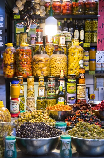 Tel Awiw Izrael Listopada 2017 Shops Liczniki Produktów Żywności Sarony — Zdjęcie stockowe