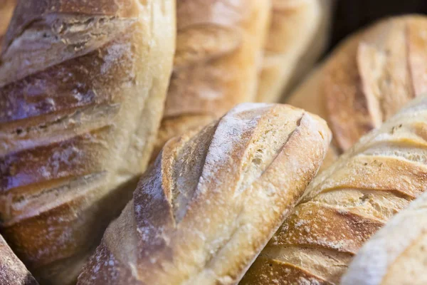 Rolls Fresh Bread Baking Large Closeup — Stock Photo, Image
