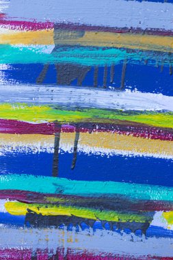 Renkli çizgili arka planını akrilik boya yakın çekim