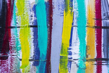 Renkli çizgili arka planını akrilik boya yakın çekim