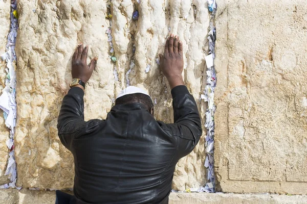 Ιερουσαλήμ Ισραήλ Νοεμβρίου 2017 Προσκυνητές Προσεύχονται Στον Τοίχο Του Κλάμα — Φωτογραφία Αρχείου
