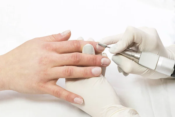 Process Master Work Manicure Salon Female Nails — Stock Photo, Image