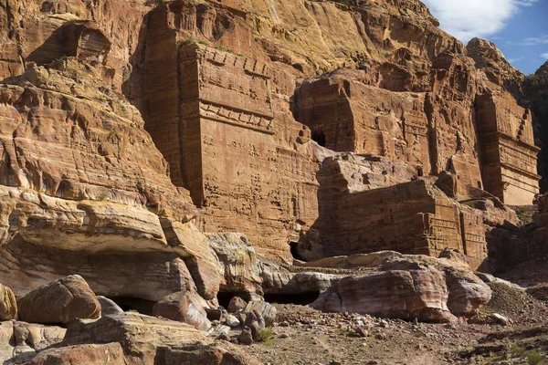 Gamla Övergivna Rock Staden Petra Jordanien Turistattraktion — Stockfoto