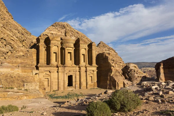 Antiga Cidade Rochosa Abandonada Petra Jordânia Atração Turística — Fotografia de Stock