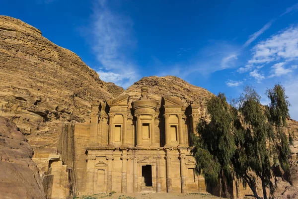 Antiga Cidade Rochosa Abandonada Petra Jordânia Atração Turística — Fotografia de Stock