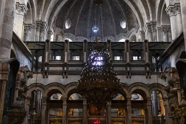 Elementos Decoração Interiores Templo Santo Sepulcro Jerusalém — Fotografia de Stock