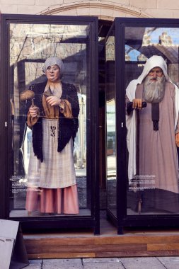 Barcelona, İspanya - 13 Ocak 2018: mimari karmaşık Poble Espanyol ülkenin geleneksel mimarisinin. Barselona'da düzenlenen bir uluslararası sergi için 1929 yılında oluşturulan.