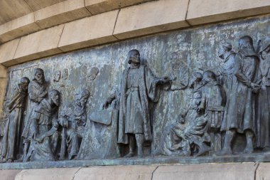 İspanya Barcelona'da Columbus Anıtı unsurları