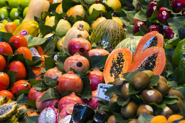 Barcelona Španělsko Ledna 2018 Starý Trh Potravinami Barcelona Boqueria Prodej — Stock fotografie