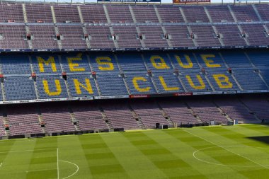 Barcelona, İspanya - 12 Ocak 2018: stadyum standları ve kapalı alanlarda, Camp Nou Barcelona İspanya İç