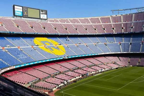Barcelona, İspanya - 12 Ocak 2018: stadyum standları ve kapalı alanlarda, Camp Nou Barcelona İspanya İç