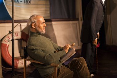 Barcelona, İspanya - 11 Ocak 2018: balmumu Müzesi rakamlar sokak Las Ramblas Barselona. 