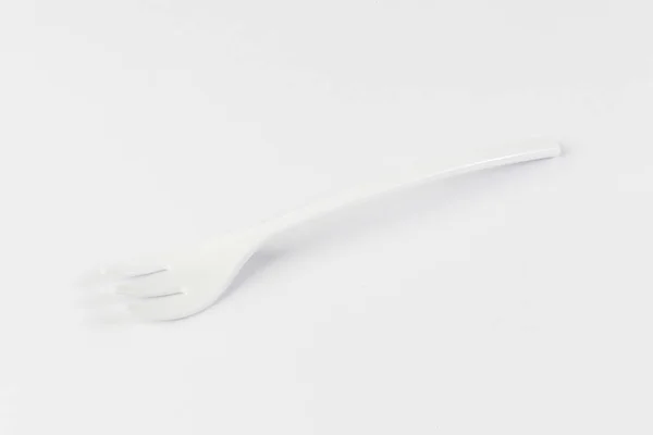 Miniature Plastic Utensils Snacks Canaps White Background — Stock Photo, Image