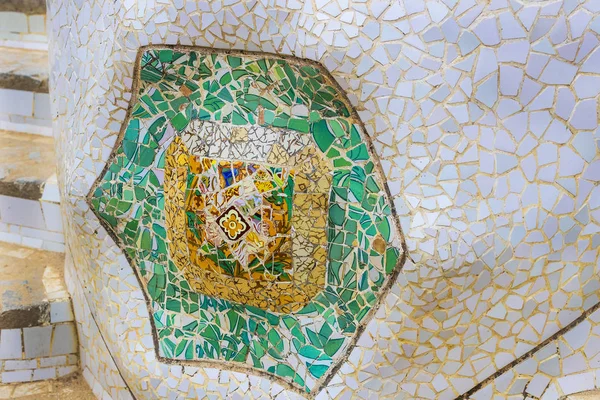 Barcelone Espagne Janvier 2018 Eléments Fragments Mosaïque Travail Gaudi Dans — Photo