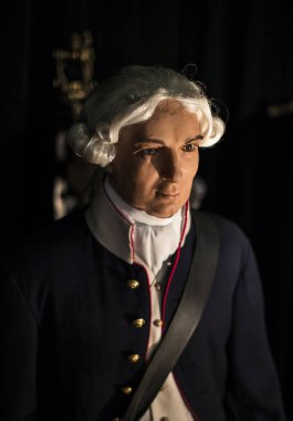 Barcelona, İspanya - 11 Ocak 2018: balmumu Müzesi rakamlar sokak Las Ramblas Barselona. 