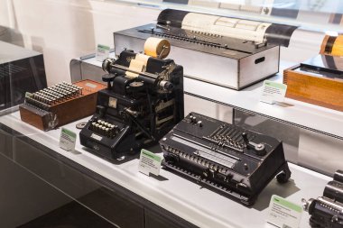 Vienna, Avusturya - 24 Ağustos 2017: üretim Fuar baskı teknolojisi için adanmış Viyana sergiler Teknik Müzesi.