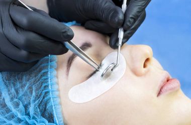 Kadın kirpik uzatma, kirpik Laminasyon için yordam.