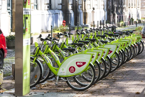 Budapest Hungría Agosto 2017 Alquiler Estacionamiento Bicicletas Placer Ciudad Budapest —  Fotos de Stock