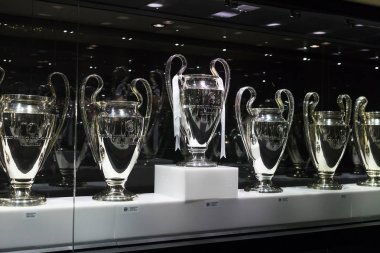 MADRID, SPAIN -  25 MARCH, 2018:The Museum of the Real Madrid Football Club cups and awards the club.