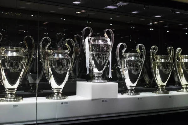 Madrid Španělsko Březen 2018 Muzeum Fotbalový Klub Real Madrid Poháry — Stock fotografie
