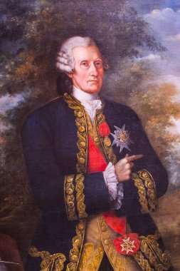 Madrid, İspanya - 28 Mart, 2018: Denizcilik Müzesi Madrid tarihinin İspanyol Donanması gemi modelleri tarihi eser