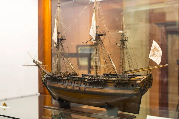 马德里 西班牙 2018年3月 航海博物馆在马德里西班牙海军船的历史模型历史文物 — 图库照片