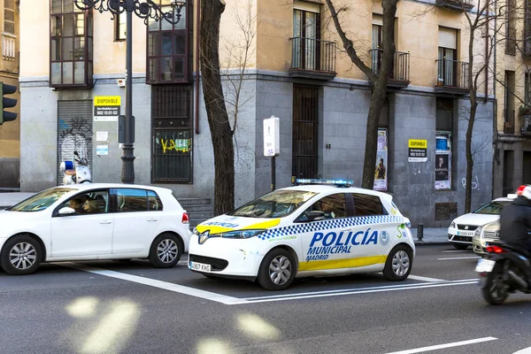 Madrid España Marzo 2018 Policía Las Calles Ciudad Vigilando Orden — Foto de Stock