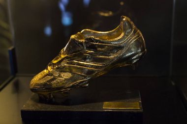 Barcelona, İspanya - 12 Ocak 2018: bardak kupa ve Ödülleri takımı Fc Barselona'nın müze Camp Nou,. 