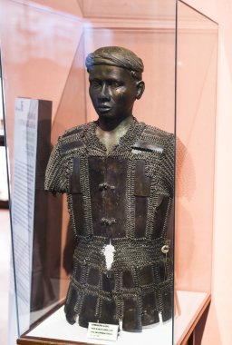 Madrid, İspanya - 28 Mart, 2018: Denizcilik Müzesi Madrid tarihinin İspanyol Donanması gemi modelleri tarihi eser .