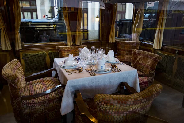 Madrid Spain March 2018 Interior Carriages Train Compartment Museum Railway — Stock Photo, Image