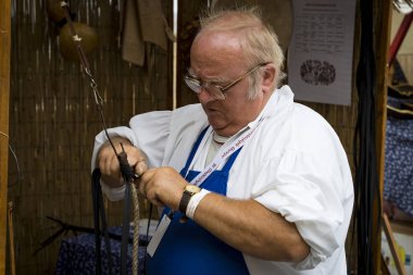 Budapeşte, Macaristan - 20 Ağustos 2017: Geleneksel halk Saint Istvn ve halk ustaları ile Macaristan ekmek ilk adil. Budapeşte. Macaristan 