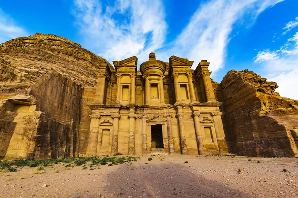 Staré Opuštěné Skalní Město Petra Jordánsku Turistickou Atrakci — Stock fotografie