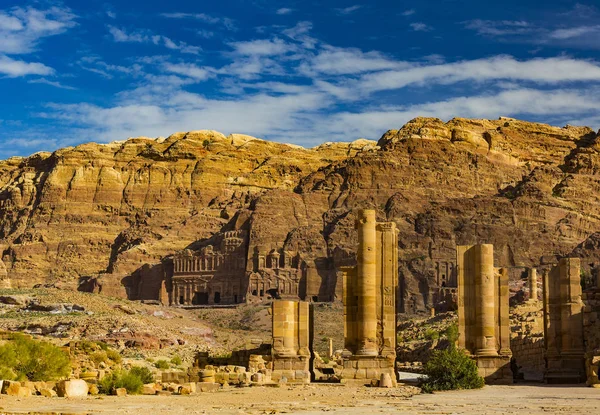 Antiga Cidade Rochosa Abandonada Petra Jordânia Atração Turística — Fotografia de Stock